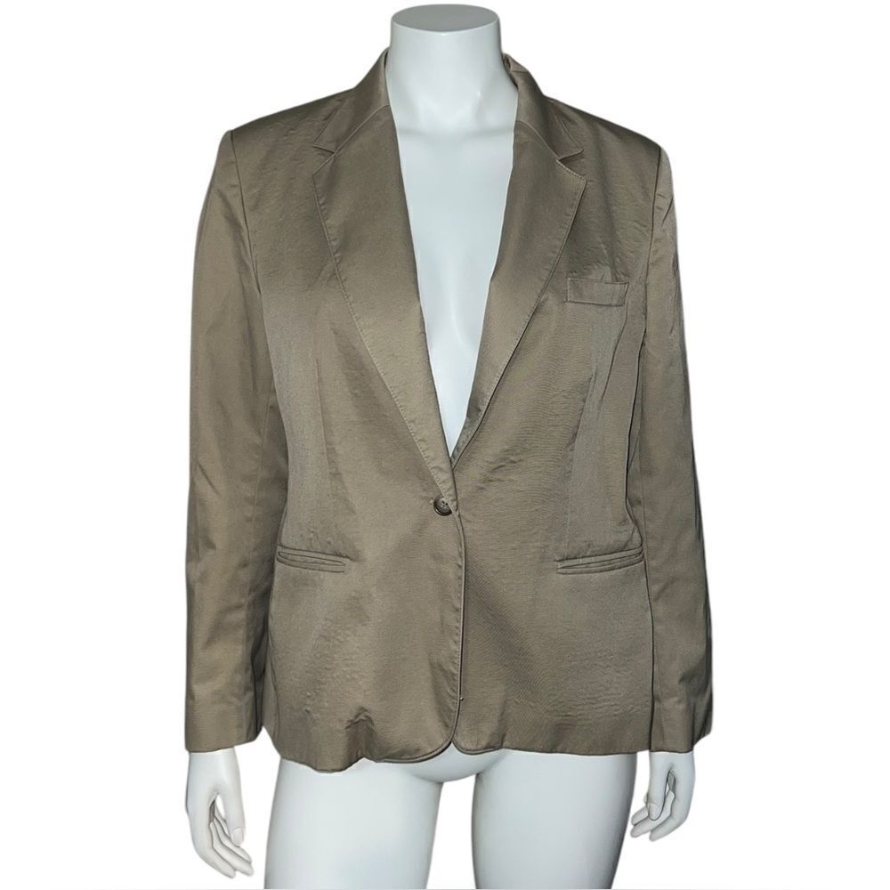 ICI By Bonders Women's Tan Single-Button Single Breasted Blazer Jacket EUC